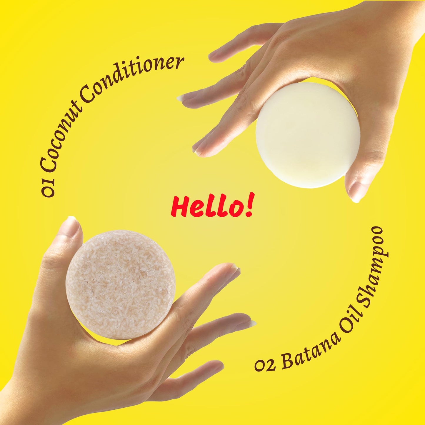 Batana Oil Shampoo & Conditioner Bar Set 3 - For Hair Growth, Thickening, Anti Hair Loss, Volumize, Strengthen, Regrowth for Thinning Hair - Silicone Free, Sulfate Free, Hibiscus Smell