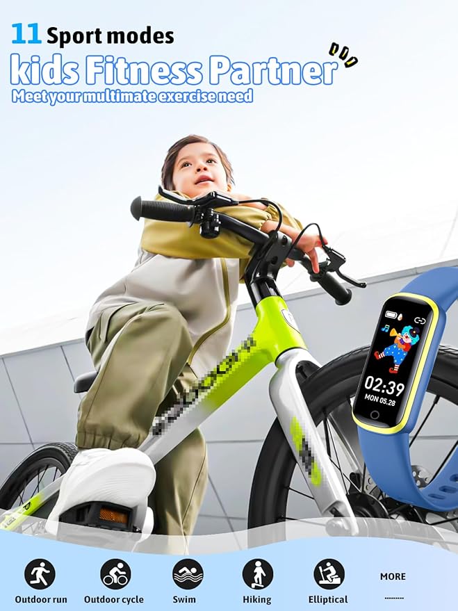 Kids Fitness Tracker,Fitness Watch Waterproof Activity Tracker with HeartRate and Sleep Monitor,Stopwatch,11 Sport Modes,Great Gifts for Girls Boys Kids Age 6-13 Years Olds