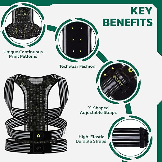 Back Brace Posture Corrector for Women and Men, Adjustable Full Back Support, Muscle Memory Support Straightener, Providing Pain Relief from Neck, Shoulder and Back XL