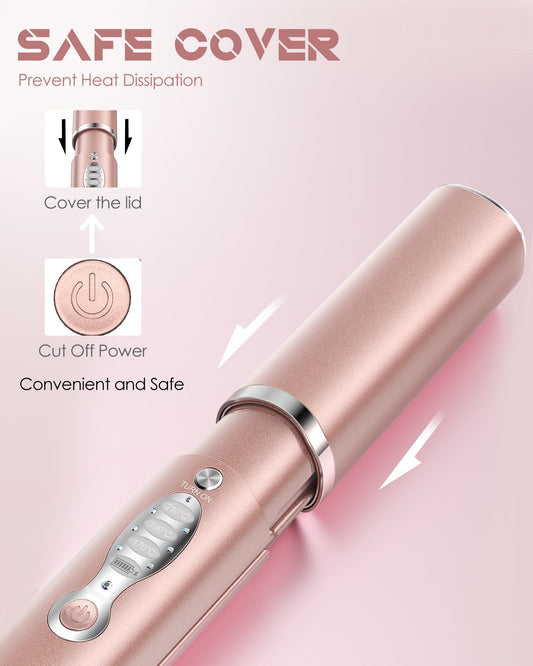 Portable Titanium Cordless Hair Straightener, Heats Up in Seconds & Lasts Up to 50 Minutes & USB C Rechargeable, Dual Voltage Wireless Mini Travel Flat Iron for Edges Bangs - Not for Thick Hair Type