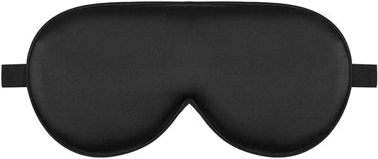 Alaska Bear Organic Silk Sleep Mask Cool Super Smooth Eye Cover Genuine Mulberry Silk Face Skin Care, Soft Filling, Lightweight for Home or Travel Use (Original Black, Flat)