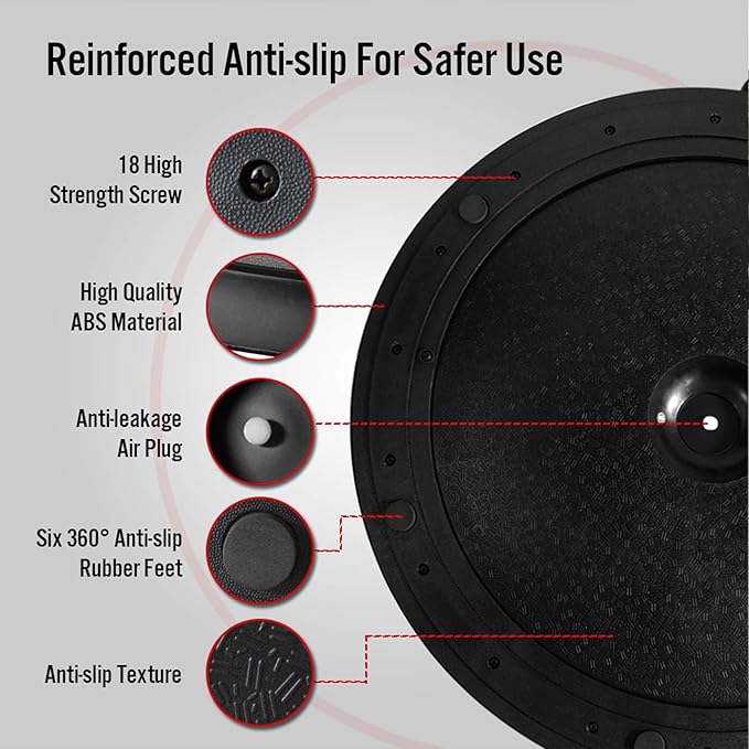 JX FITNESS 58cm Balance Half Ball Trainer, Stability Exercise Yoga Half Ball with Resistance Bands & Pump - Improve Core and Ab Strength with Full Body Home Gym Workouts Or Fitness Training