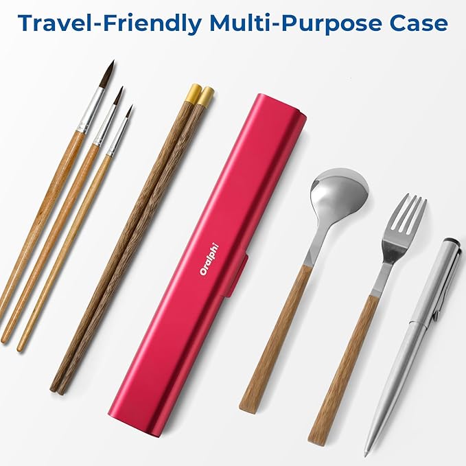 Aluminum Toothbrush Travel Case, Portable Travel Toothbrush Holder, Durable Manual Toothbrush Box Container for Traveling, Bathroom, Camping, Business Trip-Red