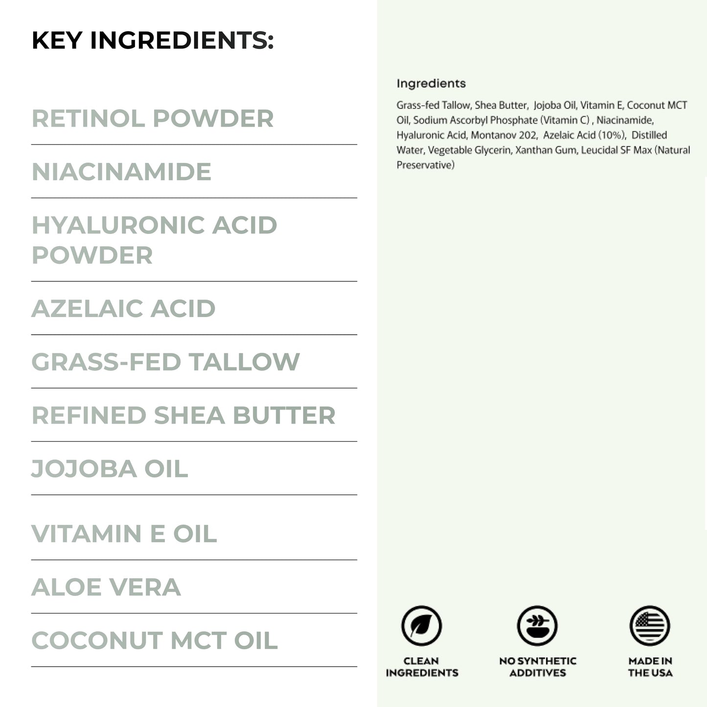 Azelaic Acid 10% Face Cream with Niacinamide, Vitamin C & Hyaluronic Acid – Soothing Korean Skincare for Uneven, Blemish-Prone Skin with Shea Butter & Grass-Fed Tallow