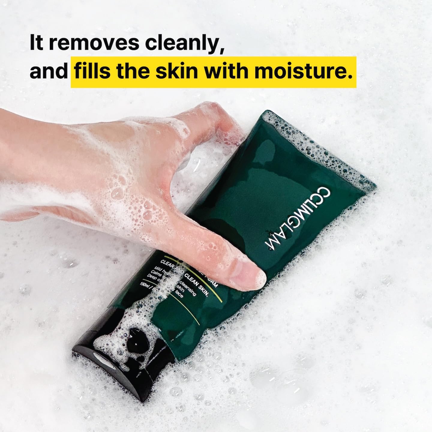 CCLIMGLAM CICA Regain Cleansing Gel Foam 150ml(5.07Fl.Oz), Vegan Mild Skin Barrier Cleanser for Sensitive, Pore and Sebum Care, Calming Soothing Effect, Clean Beauty, Korean Skin Care