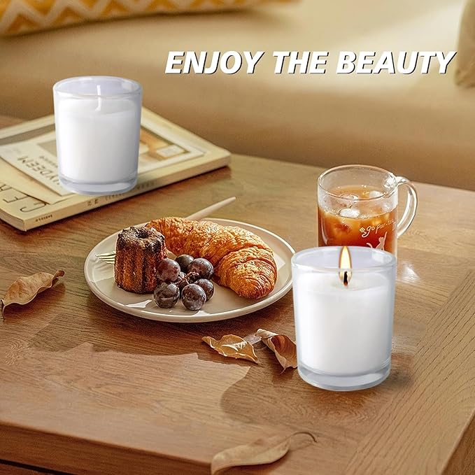 48 Pack Warm White Unscented Clear Glass Filled Votive Candles. Hand Poured Wax Candle Ideal Gifts for Aromatherapy Spa Weddings Birthdays Holidays Party.