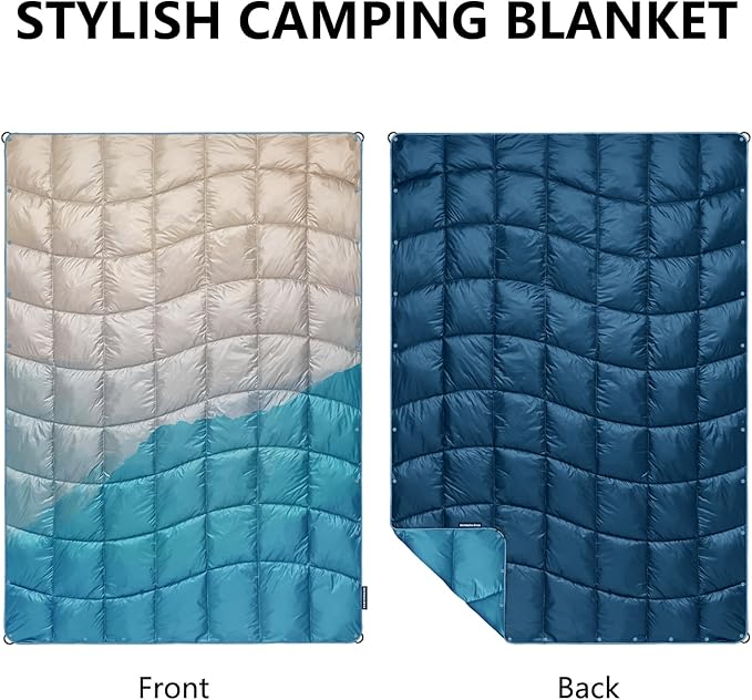 Camping Blanket, Packable Puffy Blankets Lightweight Windproof Waterproof for Outdoors,Hiking, Backpacking,Beach,Car,Picnic,Stadium