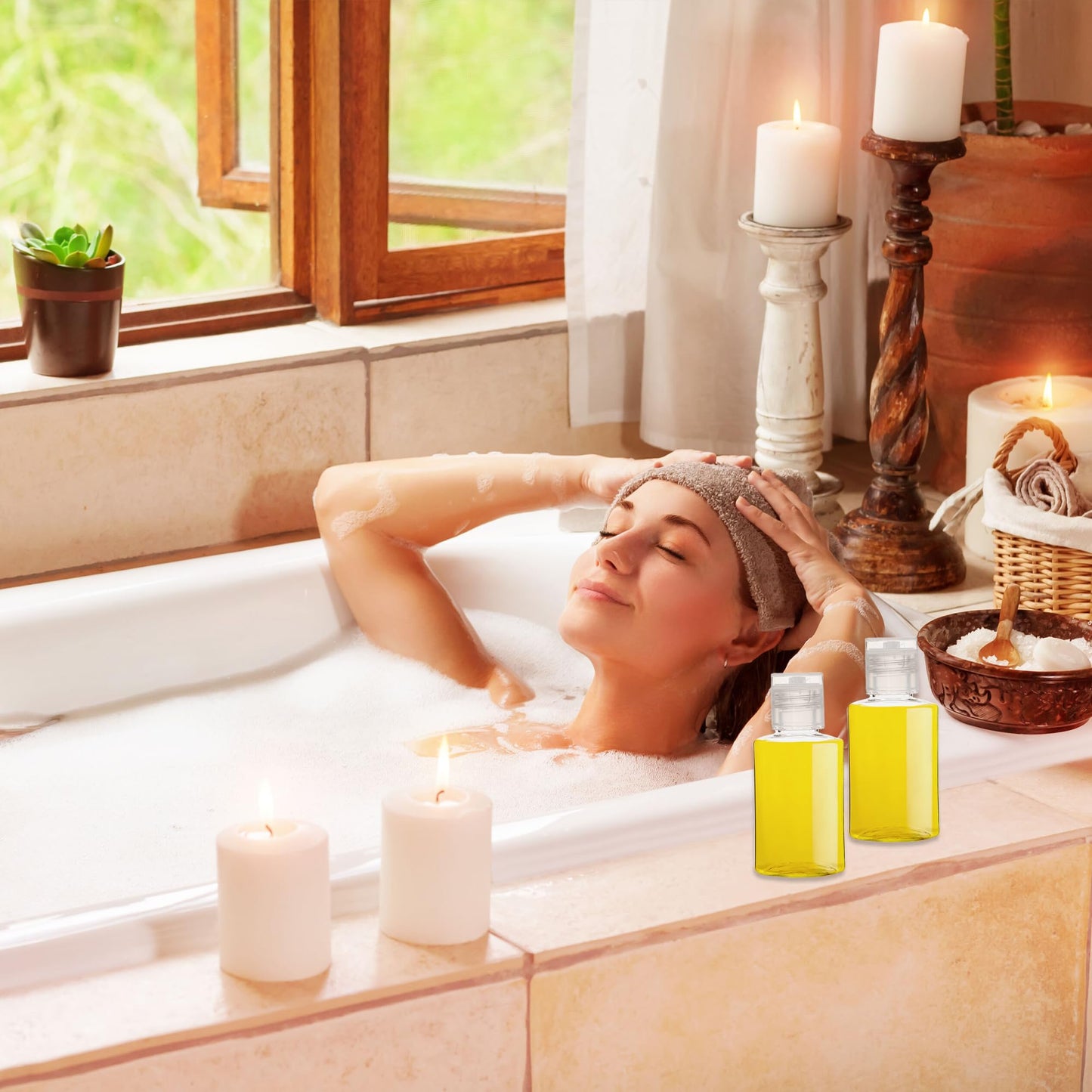 110 Pcs 1 oz Travel Plastic Bottles Mini Clear Bottles with Flip Caps Empty Hand Sanitizer Container Portable Refillable Containers for Shower Gel Face Creams Body Lotions