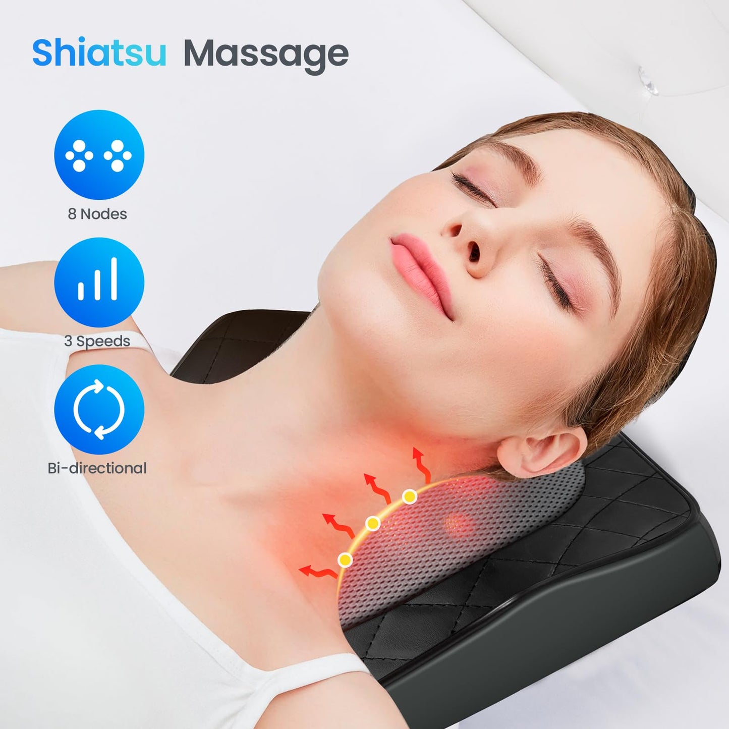 CuPiLo Back and Neck Massager, FSA Eligible HSA Store Massager for Pain Relief Deep Tissue, Heated Massage with Vibration, Massage Pillow for Neck, Back, Shoulder, Leg, Gifts for Men Women