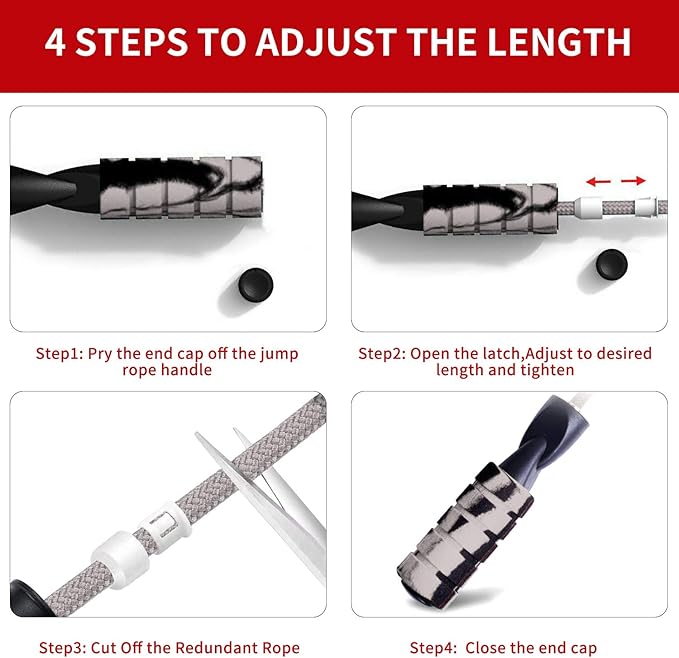 Jump rope, Professional Weighted Jump rope workout, Adjustable Tangle-Free with Ball Bearings Exerciser Jump ropes for Cardio, Endurance Training, Fitness Workouts, Jumping Exercise