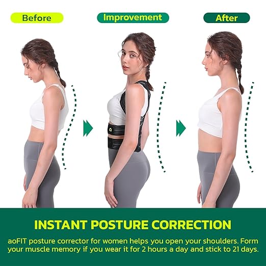 Back Brace Posture Corrector for Women and Men, Adjustable Full Back Support, Muscle Memory Support Straightener, Providing Pain Relief from Neck, Shoulder and Back M