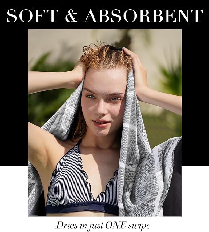 2 Pack Turkish Beach Towel Quick Dry Absorbent Lightweight Thin Bathroom Bath Pool Swim Towels Extra Large Oversized Sand Free Towel Beach Accessories Essentials Stuff Adults Gift Orange Teal