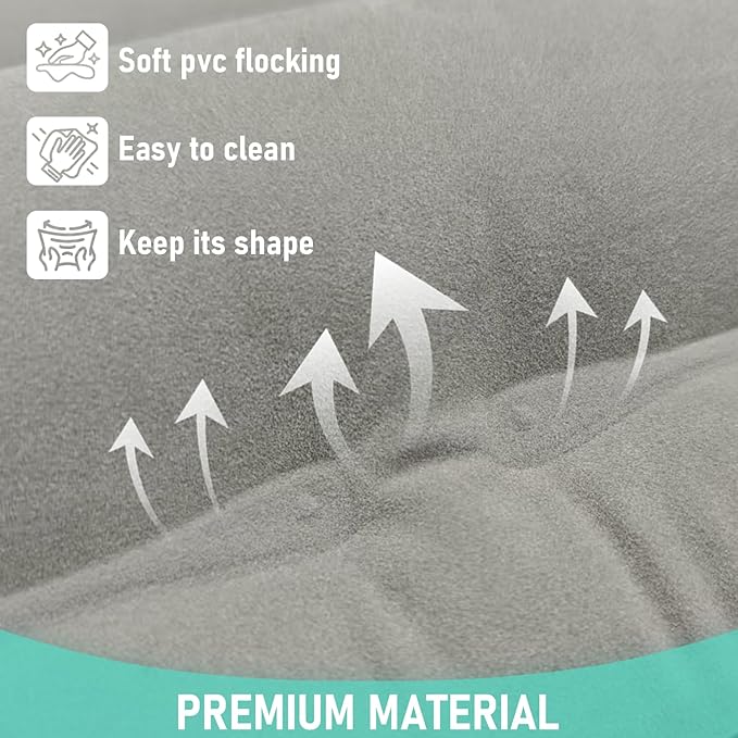 Inflatable Travel Pillow for Airplanes, Airplane Pillow for Supports Neck, Used for Planes, Trains, Cars, Includes Storage Bag, Eye Mask & Earplugs (Grey)