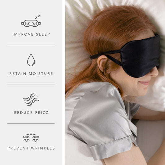 Fishers Finery 25 Momme Mulberry Silk Travel Sleep Mask |Adjustable Strap (Natural White-No Dyes)