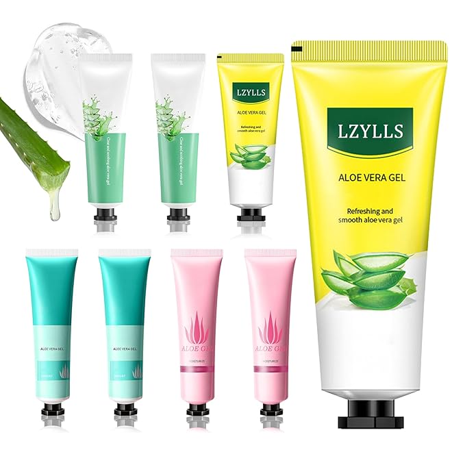 Aloe Vera Gel for Sunburn Relief,Hydrating Travel Size Aloe Vera Gel for Face,Moisturizing Sunburn Relief After Sun Lotion,Fast Absorbing,Non-Sticky Cooling After Sun Lotion Face Moisturizer (F)