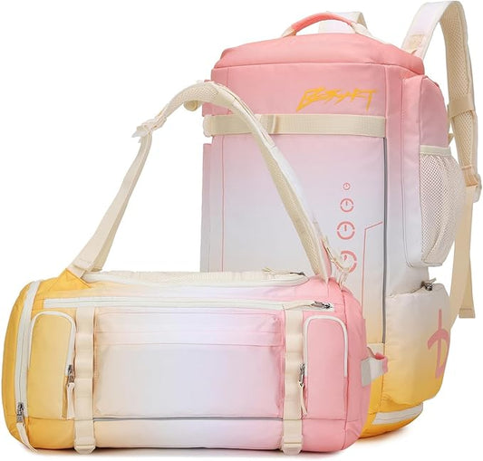 BESMART 32L Extra Large Gym Backpack for Women, Big Gym Bag with Shoes Compartment, Waterproof Heavy Duty Duffel Bags, Women's Workout Backpacks for Outdoor Sport,Hiking,Camping,Travel