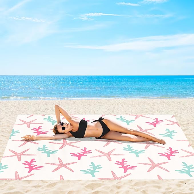 78''×86'' Beach Blanket Waterproof Sandproof, Beach Mat Lightweight Outdoor Picnic Blanket for Travel, Camping, Hiking