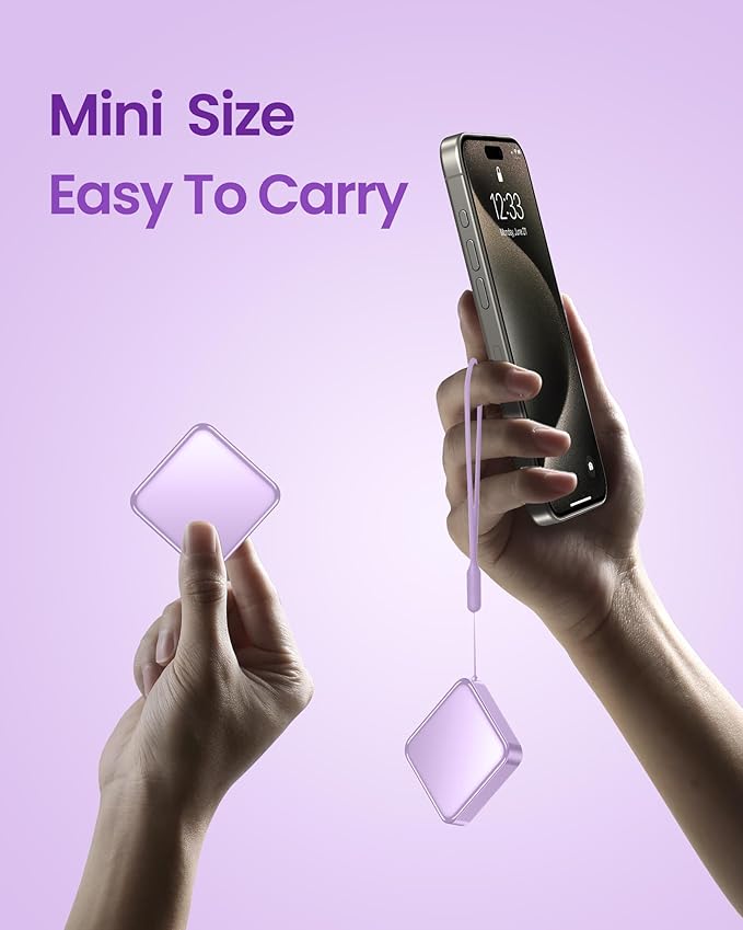 10000mAh Small Power Bank，Fast Charge Mini Portable Charger, USB C Input/Output with External Battery Pack, Smart LED Display，Suitable for iPhone, Samsung, iPad and Tablets.