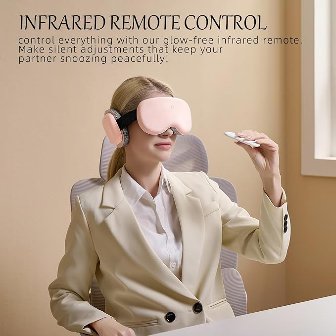 CLOZIA Sleep Headphones Wireless Bluetooth, White Noise Bluetooth Sleep Mask with 12 Soothing Sound, Sleep Mask with Bluetooth Headphones for Travel Yoga Office Meditation, Pink