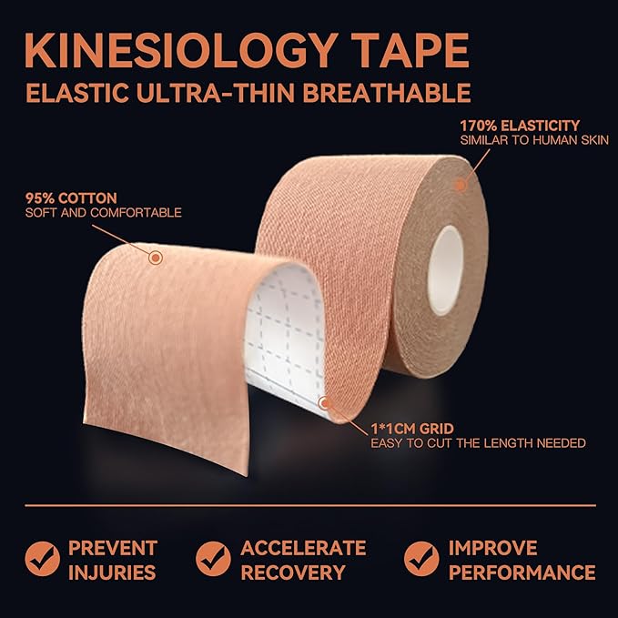 Kinesiology Tape 12 Rolls Sports Tape Athletic Kinesiology in Rainbow Mixed Colors, Muscle Tape for Support and Recovery