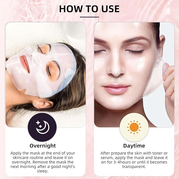 5 Pack Bio Collagen Face Mask Skincare, 100% Hydrating Collagen Mask Overnight Korean Skin Care