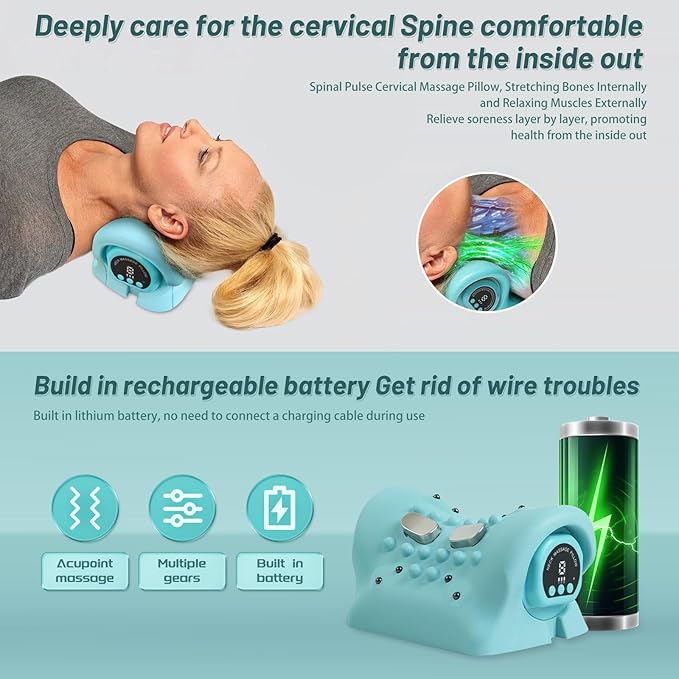 Neck Massager for Pain Relief Deep Tissue,9 Modes Electric Neck and Shoulder Relaxer Pillow,Massager with Heat for Pain Relief and Muscle Relax