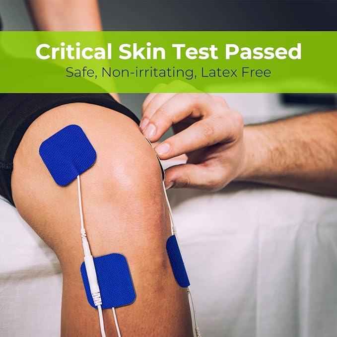 AUVON TENS Unit Replacement Pads Combination Set, 20 Packs Multiple Sizes Electrodes for TENS Unit, Reusable and Latex Free Pigtail TENS Pads for Multiple Pain Relief (2mm Connector) (Blue)