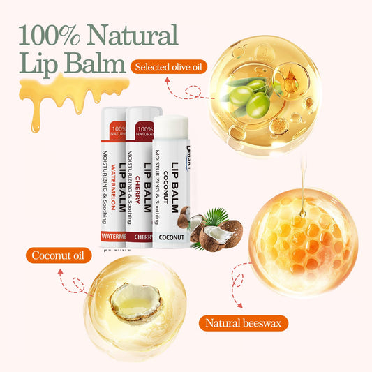 40 Pack Lip Balm Bulk, Fruit Lip Balm Variety Pack, Natural Moisturizing Balms for Dry Cracked Lips, Hydrating for Men Women Kids - 10 Flavors