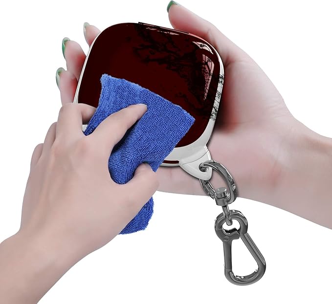 Compatible Powerbeats Pro Case Cover, Full Protective Shockproof Anti-Slip Silicone Case for Beats Powerbeats Pro 2019 (White Edge+Burgundy)