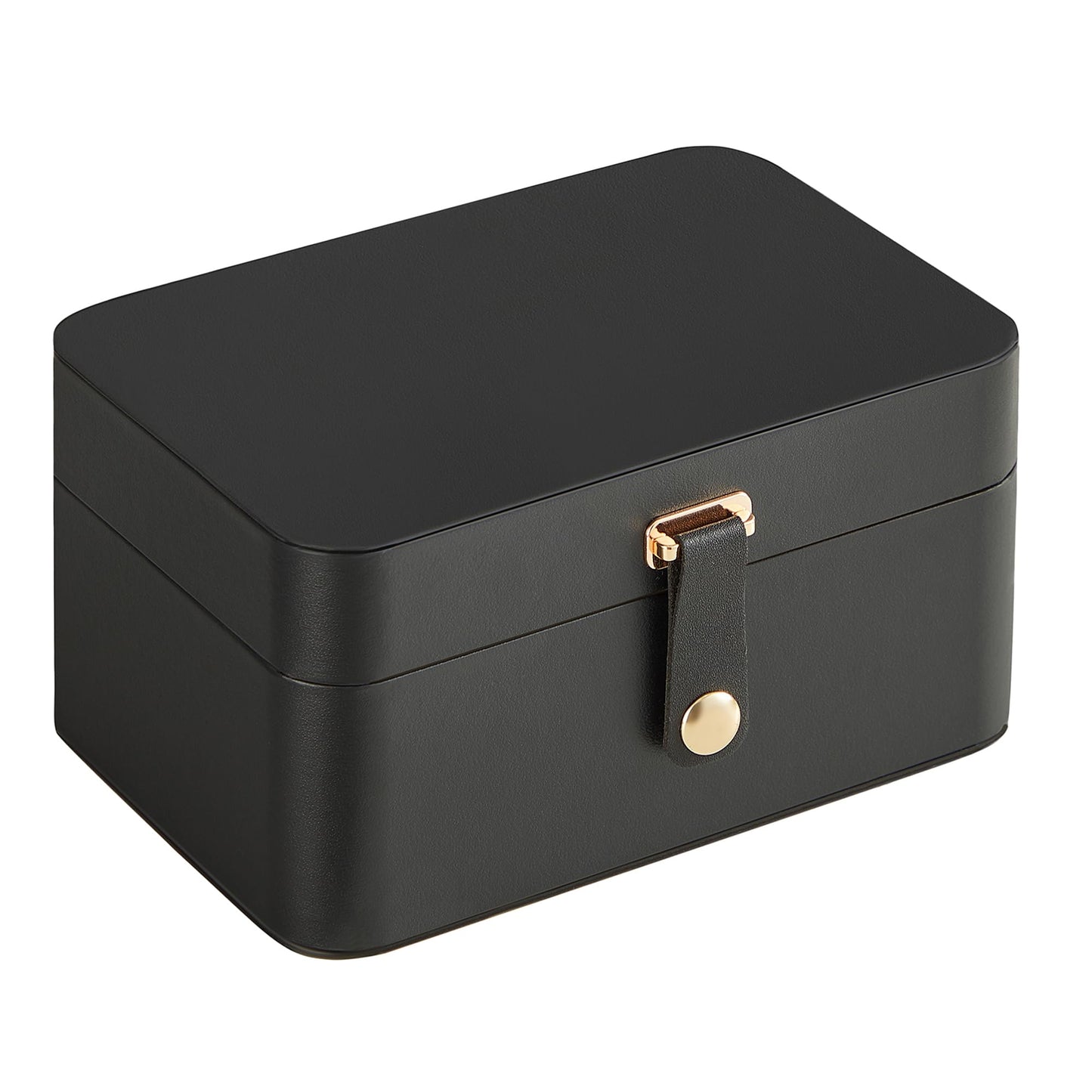 SONGMICS Jewelry Box, Travel Jewelry Case, 2-Layer Jewelry Holder Organizer, Portable Versatile Earring Storage, for Larger Accessories, Ink Black UJBC166B01