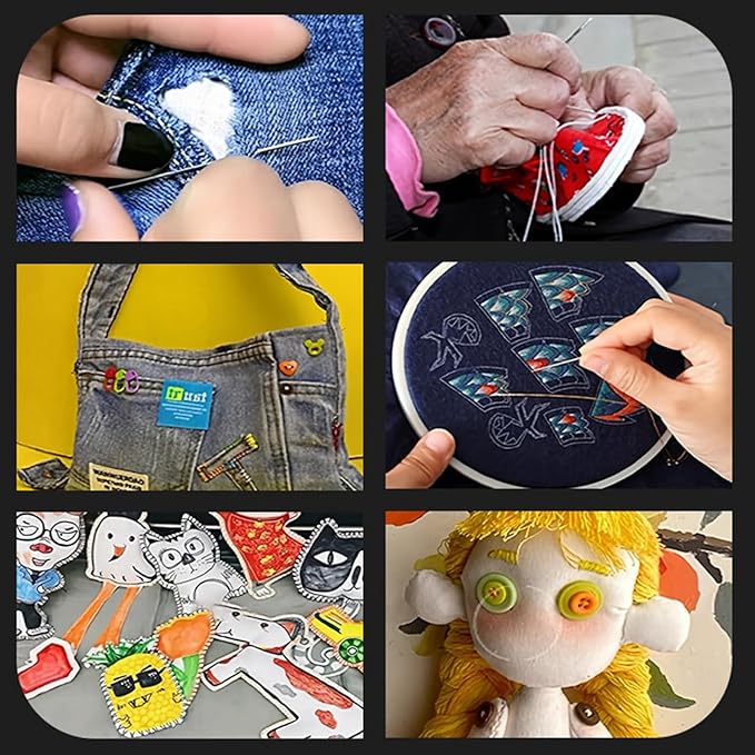 37PCS Sewing Tool Set, Needles Thread Hand Repair Tools, Portable DIY Hand Made Craft Set, Sewing Working Kit for Beginners, Professional DIY Lovers (2SETS)