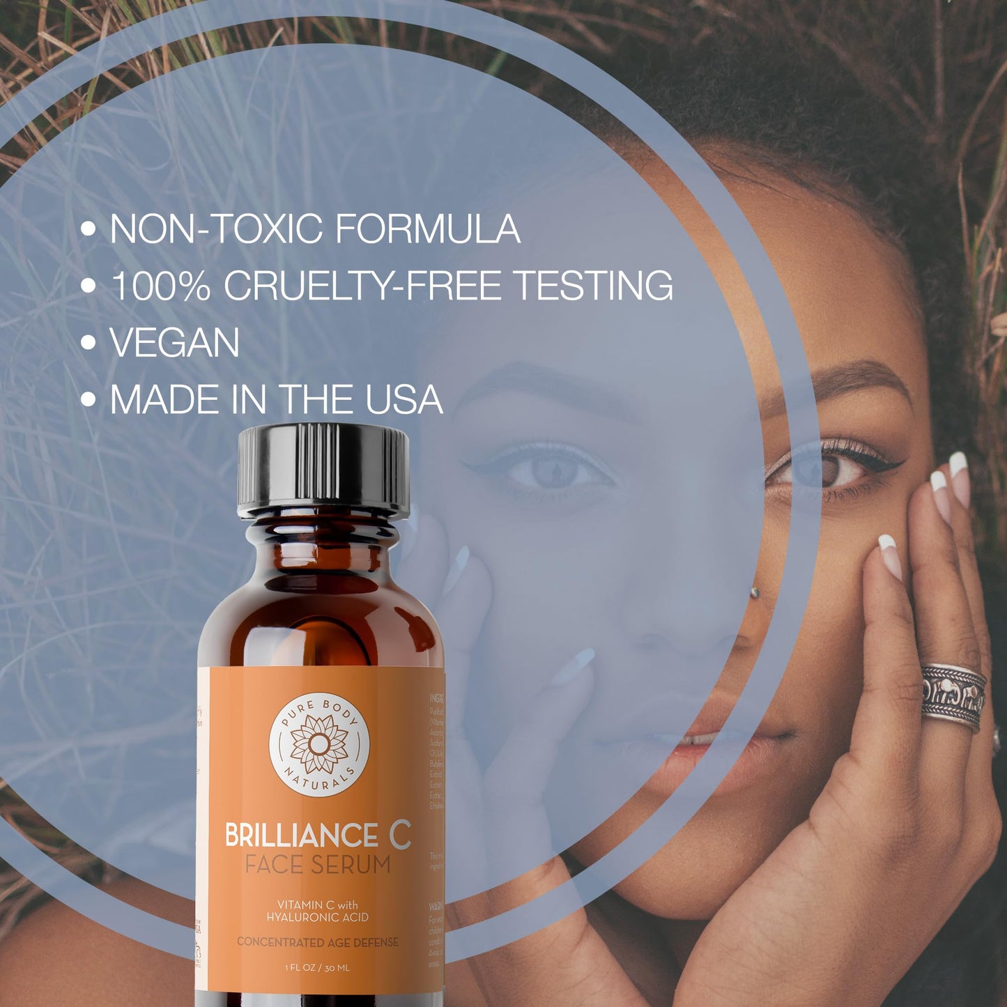 Pure Body Naturals Facial Serum - Hyaluronic Acid Serum, Retinol Serum, Vitamin C Serum, and Vitamin B3 (Niacinamide) Serum - A Perfect Serum Gift Set for Women of All Ages