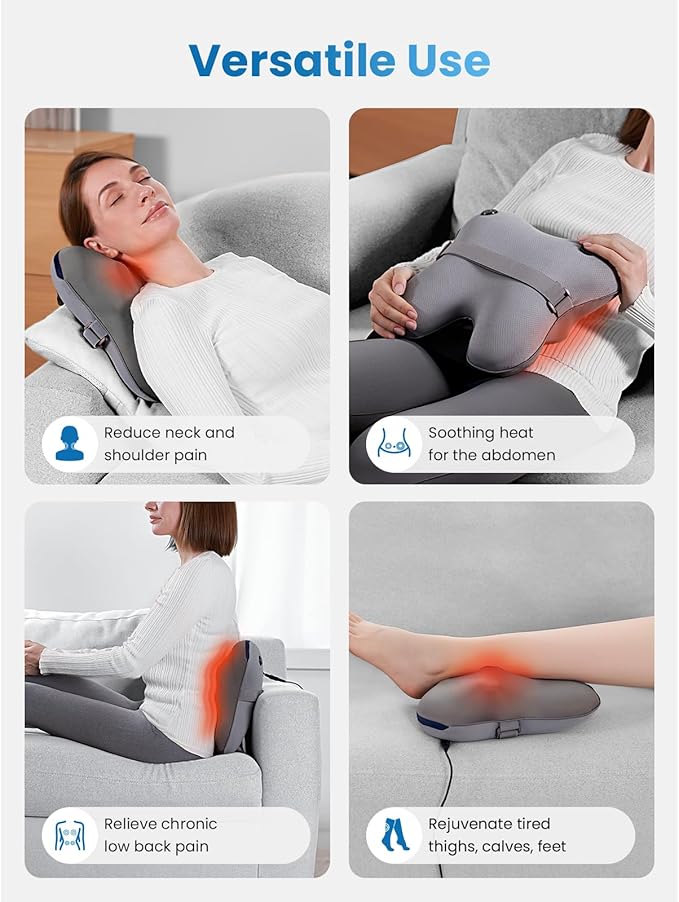 BOB AND BRAD Back Massager with Heat and Remote, EZBack Plus Corded Neck Massager for Pain Relief Deep Tissue, Shiatsu Massage Pillow with 3 Level for Full Body, FSA Eligible Ideal Gifts for Women