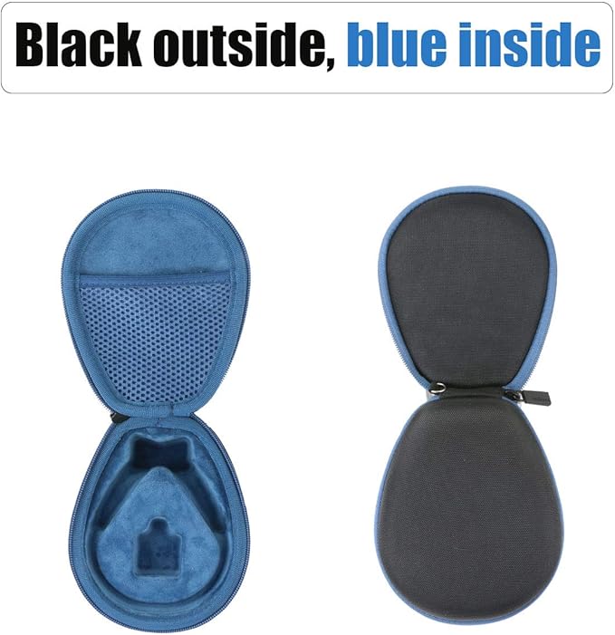 co2CREA Hard Case for SHOKZ New OpenRun Pro 2/1, OpenRun, OpenMove, OpenSwim Pro, OpenSwim, Compatible with All SHOKZ Open-Ear Bone Conduction Sport Headphones, Black Case + Inside Midnight Blue