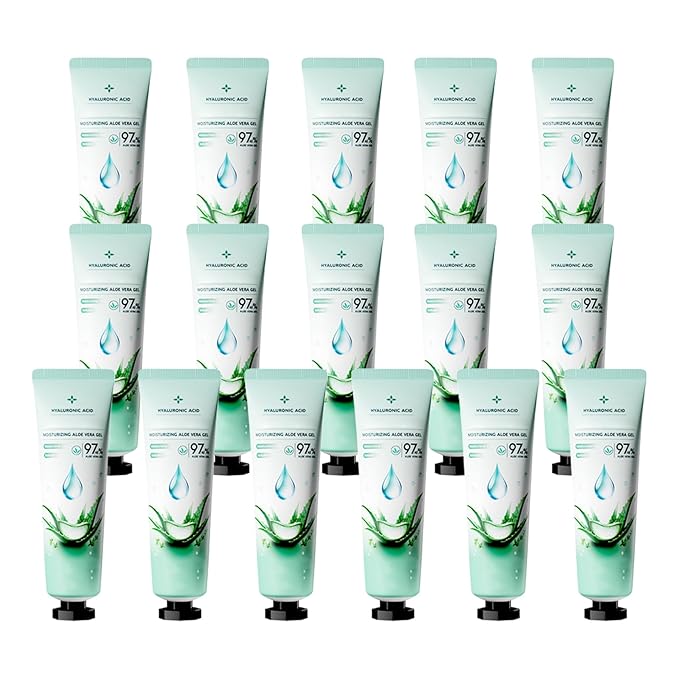 16PCS Aloe Vera Gel for Face and Body,Hydrating Aloe Vera Gel,Cooling Refreshing After Sun Lotion,Soothing Non-Sticky After Sun Lotion Set,Travel Size Body Skincare Cream, 1.05 Oz