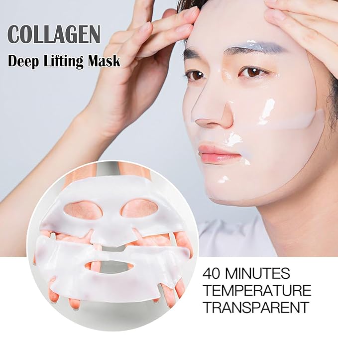 4 Pack Collagen Face Mask, Deep Lifting Mask, Bio-Collagen Films Deep Hydrating Firming Overnight Hydrogel Mask, Hydrating Anti Wrinkle Lifting Facial sheet masks
