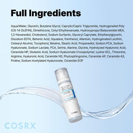 COSRX Barrier Cream Face Mist - Milky Toner with Ceramide & Hyaluronic Acid, Hydrating and Soothing Facial Spray for All Skin Types, 4.06 fl.oz, Korean Skin Care