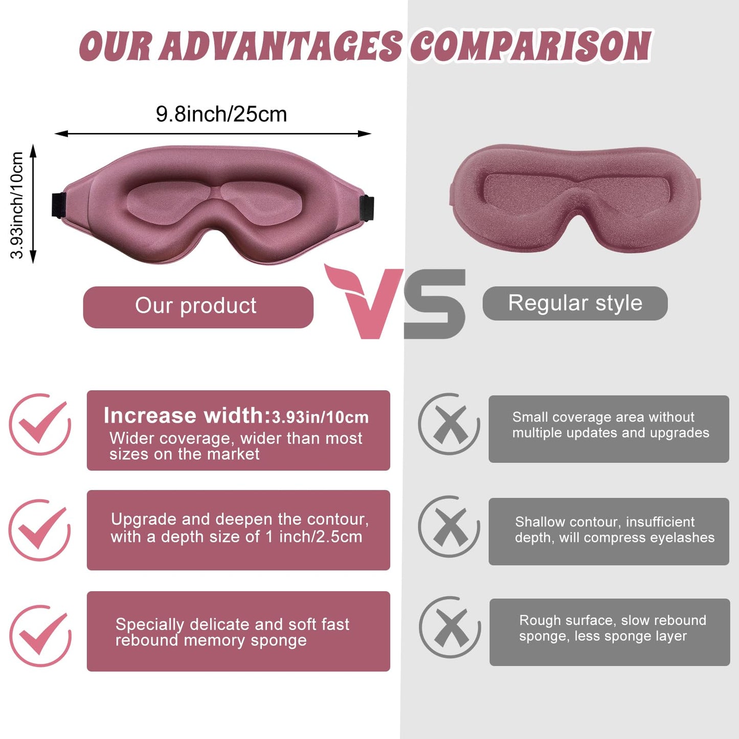 Clbxzwc 3D Advanced Eye Mask for Sleeping, Ultra Delicate Soft Skin Friendly Eye mask,100% Blackout Sleep Eye Mask for Sleep, Eyelash Extension Sleep mask, Sleeping Eye Masks for Men and Women