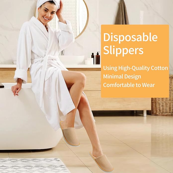 30 Pairs House Slippers Non Slip Disposable Washable Reusable Closed Toe Hotel Slippers for Guests Spa Travel Home Indoor Wedding Party