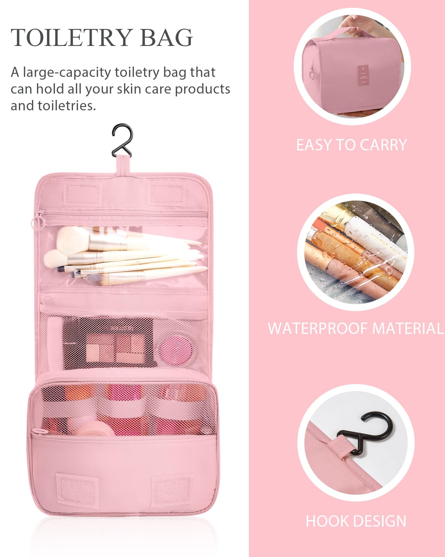 Anjing 10 Set Packing Cubes Luggage Packing Organizers for Travel Accessories Travel Essentials Luggage Organizer Bags for Carry on Suitcases, Pink, (WMUS1202X01-3)