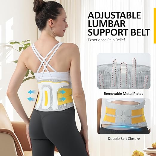 Back Brace for Men Lower Back Pain Relief, Breathable Back Support Brace for Women, Adjustable Lumbar Support Belt for Herniated Disc, Sciatica, Scoliosis Pain Relief (XXXL:36.4"–55.1")