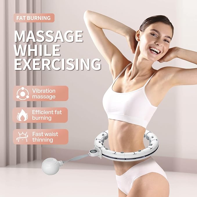 30/12 Knots, Upgraded Magnetic Lock Weighted Hula Hoop for Adults Weight Loss, Infinity Hoop Plus Size, Children Adults Home Outdoors, Fitness Exercise, Abdominal Toner