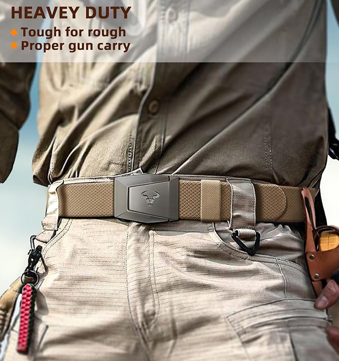 BULLIANT Men Belt 2 Pack,Nylon Web Holster Belt Stretch for Gift Men Outdoor Work Sports Hunting Hiking,Quick Release