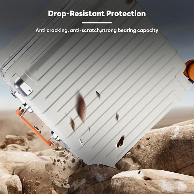 18 Inch Carry On Luggage Suitcase Locks TSA Approved Hardside Lightweight Suitcase with Cup Holder TSA Lock Carry On Luggage with USB Port Phone Holder Suitcases with 360° 8 Double Spinner Wheels