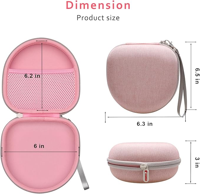Kids Headphone Case Compatible with iClever BTH12 / HS19 / BTH26 / JBL JR320BT / JoySpark-T5 / Candy Bila BH03 / EarFun/IMYB/MIDOLA MD-B01 / noot Products Foldable Kids Headphones, Pink (Case Only)