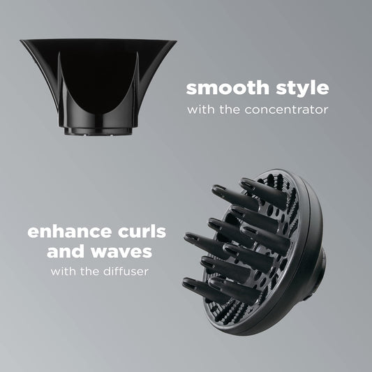 INFINITIPRO BY CONAIR Travel Hair Dryer, 1875W Compact Travel Hair Dryer with Twist Folding Handle, Conair Blow Dryer, Red