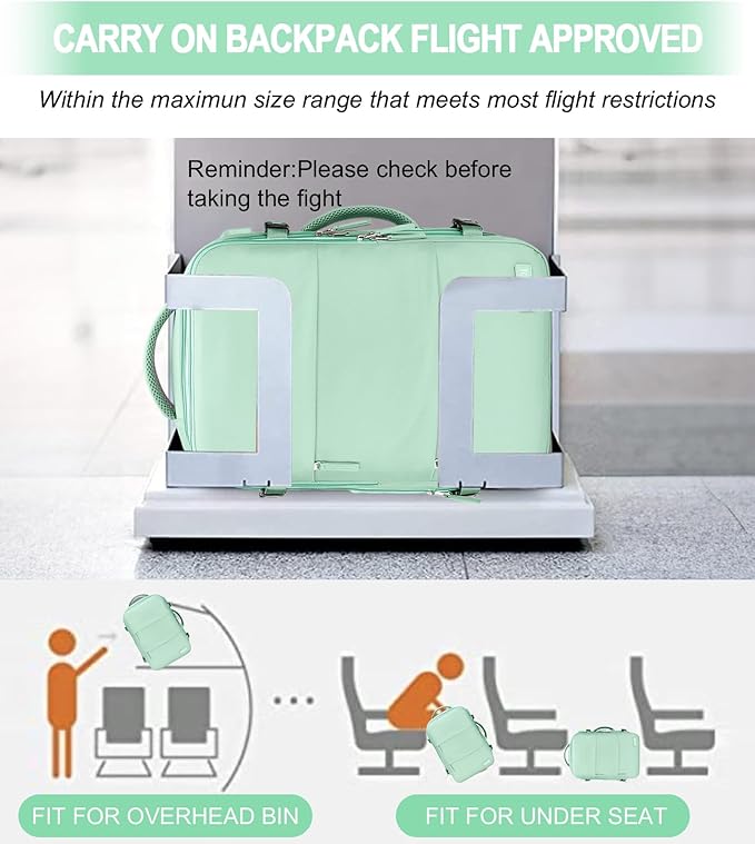 Carry On Backpack, 42L Flight Approved Travel Backpack for Men Women,Airline Approved Gym Backpack Waterproof Business Laptop Daypack Laptop Backpack,Casual Daypack for Business Weekend Hiking