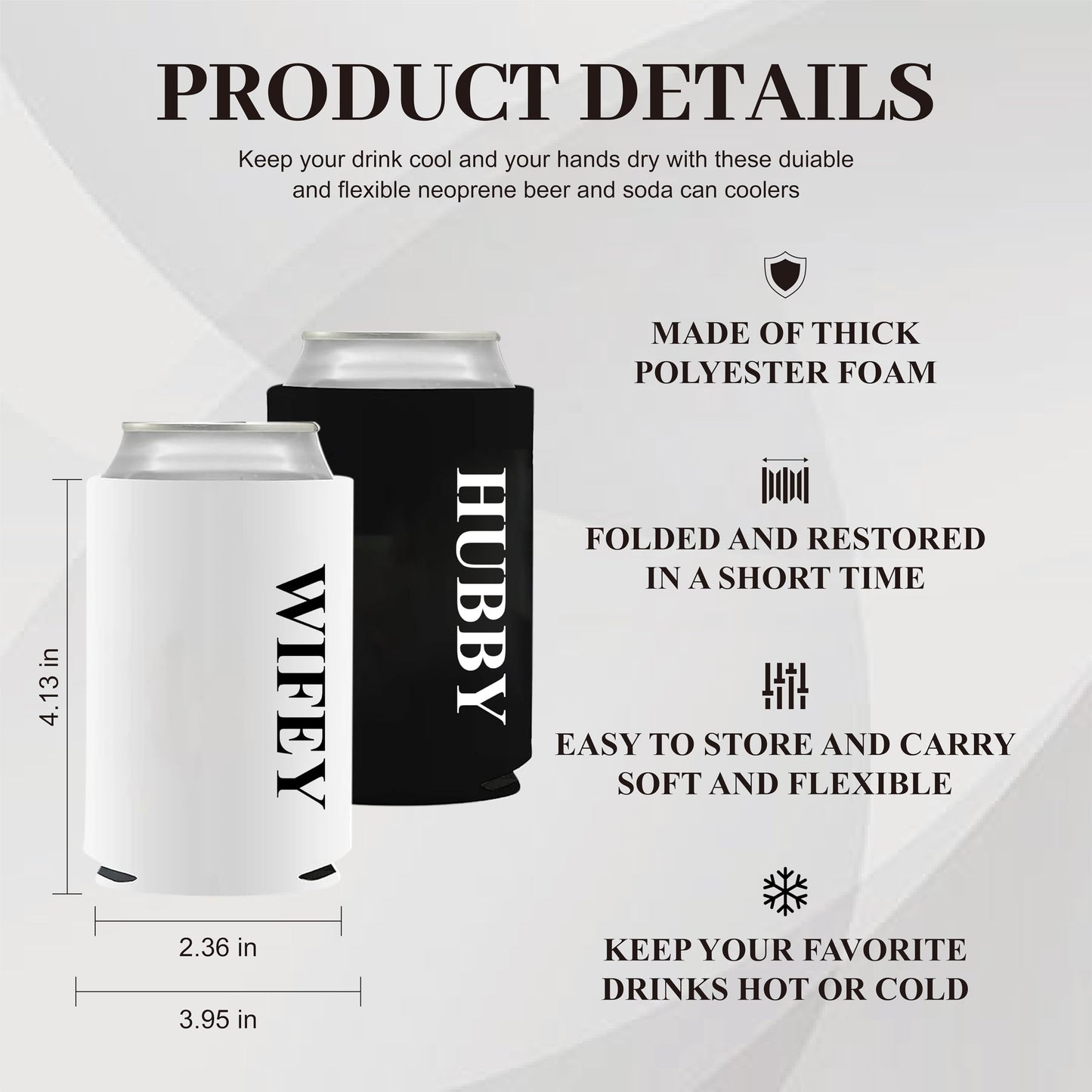 GroomBrideGifts Honeymoon Essentials Gifts - Hubby and Wifye Novelty Can Cooler|Wedding Engagement Gifts for Couples