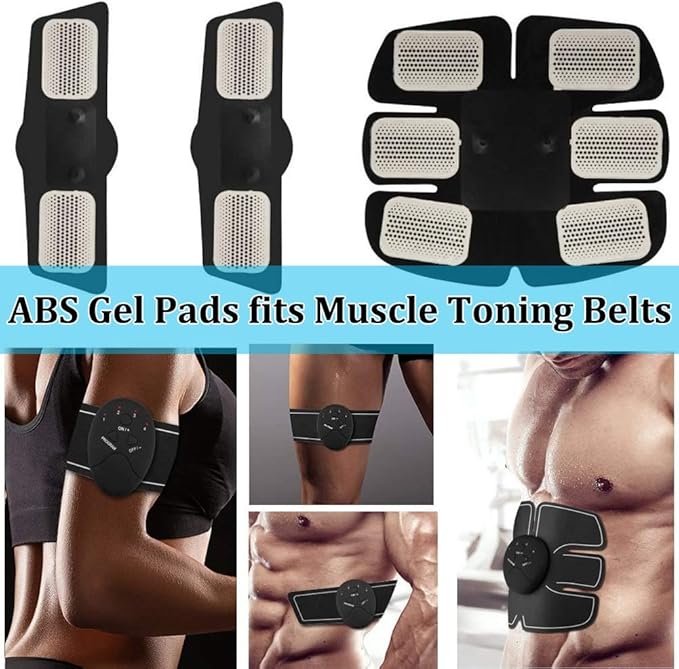 KASBEE ABS Gel Pads, 50PCS Muscle Stimulator Pads Replacement for Ultimate Muscle EMS Toner Abdominal Belt Belly Thigh Flab Arm Leg Waist Workout Trainer Machine