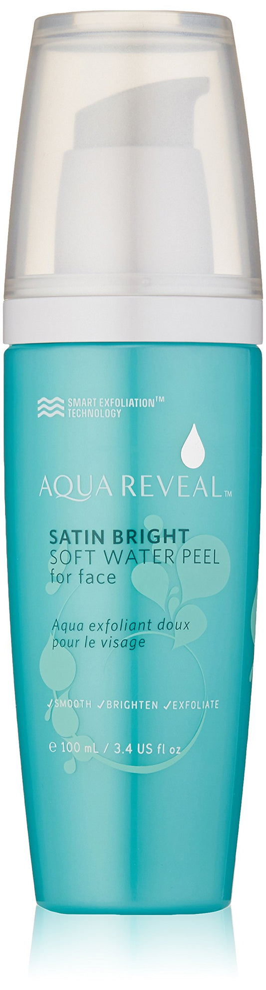 Aquareveal Satin Bright Soft Water Peel for Face , exfoliator for anti-aging, acne, dry, oily, sensitive skin, eczema , 95% organic/natural Korean peeling gel/gommage , large 100 ml/3.4 Fl Oz size